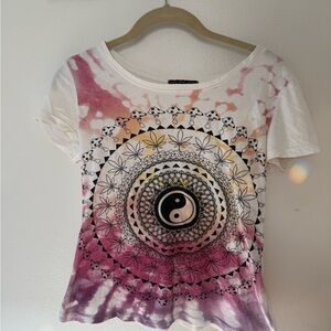 Truly Madly Deeply White and Pink Graphic Crop Tee